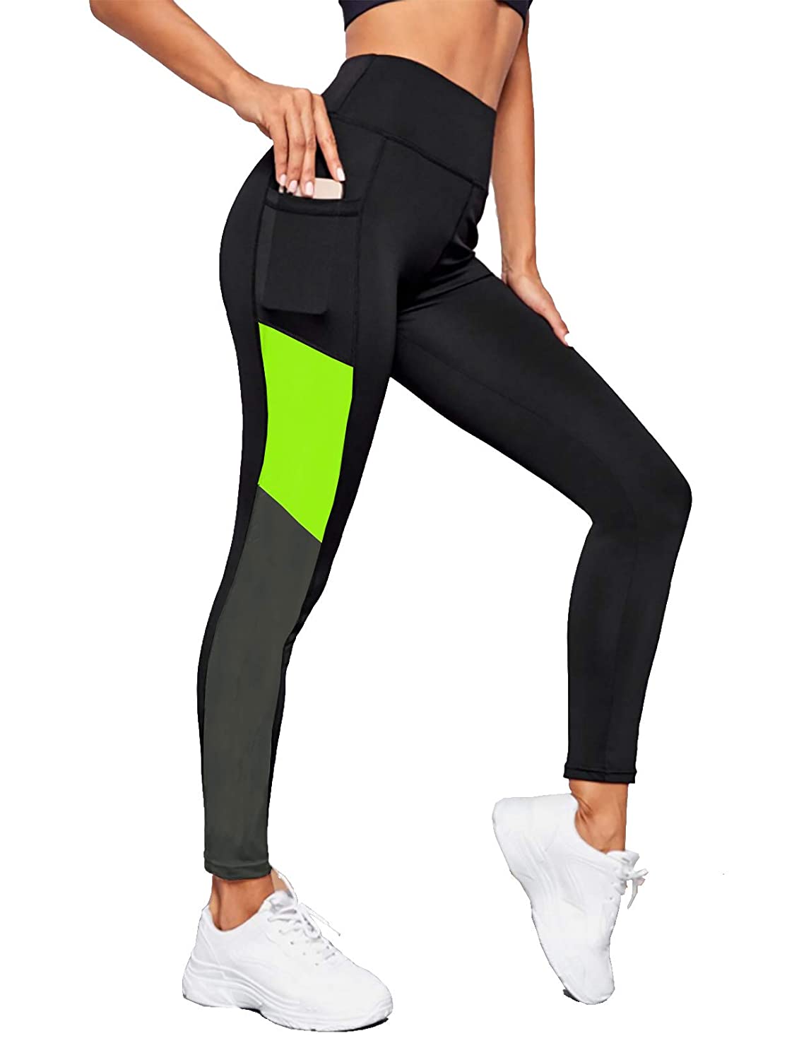 Women's & Girls Gym wear Leggings Ankle Length Workout Pants with Phone  Pockets Stretchable Tights Mid Waist Sports Fitness Yoga Track Pants for  Girls & Women (28, Green) : Amazon.in: Fashion