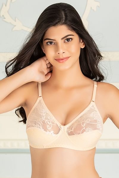 BigSaleDeals  Lace Non-Padded Non-Wired Full Coverage Sexy Bra In Brown